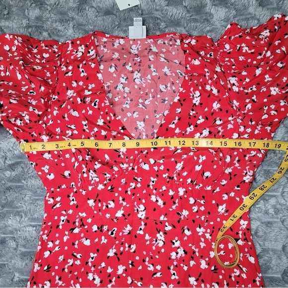 A New Day Red Floral Short-Sleeve Maxi Dress Size 4 - Picture 13 of 14